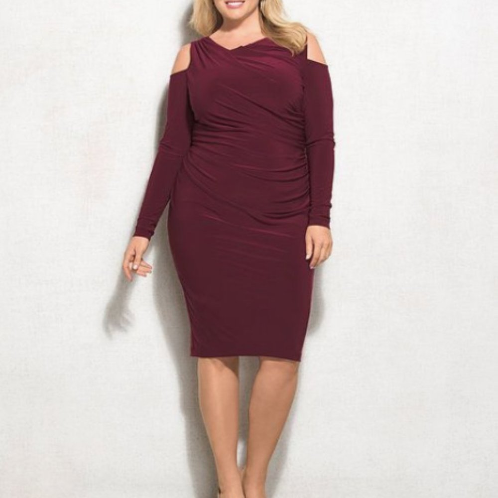 Ashley Graham Beyond Cold Shoulder Dress Size S